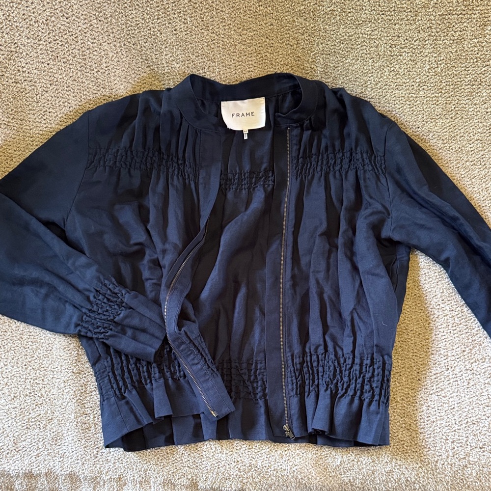 Frame Denim Women's Dark Blue Bomber Jacket